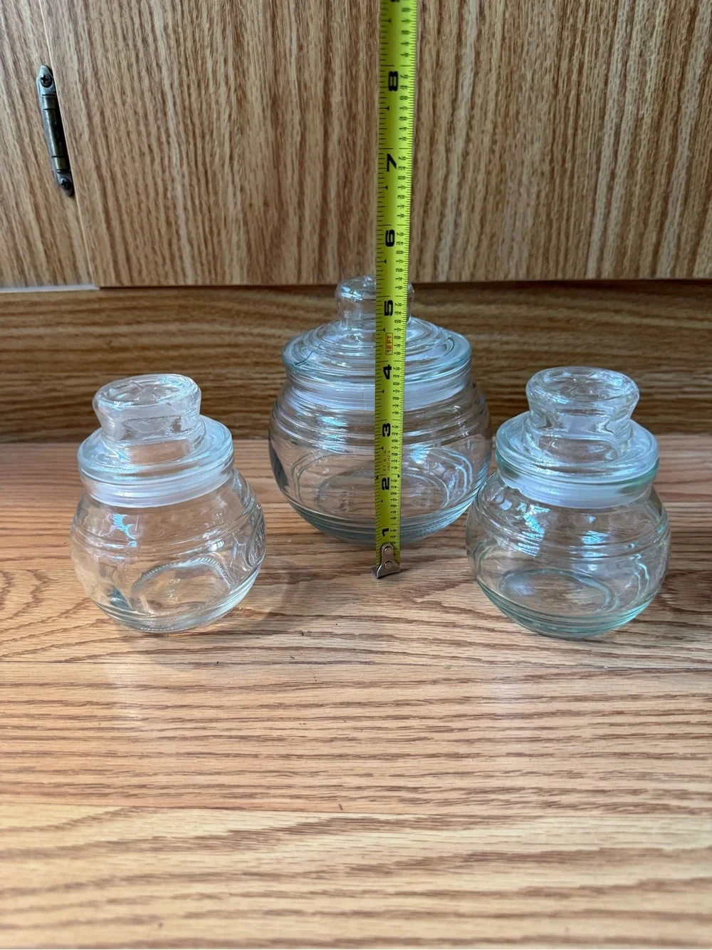 1 Lrg KIG Indonesia clear glass jar featuring a star on lid, 2 other off brand